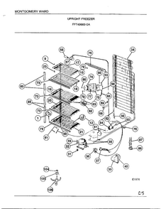 Upright Freezer Page 5 Diagram and Parts List for 49669  Frigidaire Freezer