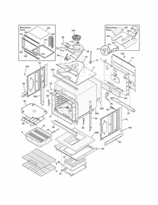 Lower Oven Diagram and Parts List for 79049609312  Kenmore Microwave
