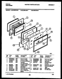DOOR PARTS Diagram and Parts List for 36-3692-23-01  Tappan Range