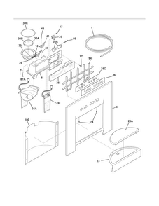 Ice & Water Dispenser Diagram and Parts List for E23CS78HPS6  Electrolux Refrigerator