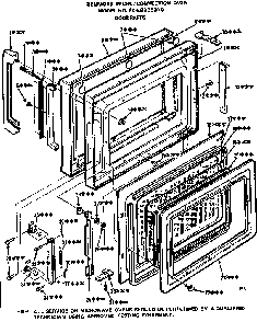 Convection Oven/door Parts Diagram and Parts List for 5648938310  Kenmore Microwave