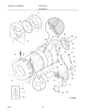 MOTOR / TUB Diagram and Parts List for GCEH1642FS1  Frigidaire Washer Dryer Combo