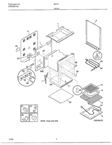 Body Diagram and Parts List for 480447E  Frigidaire Range