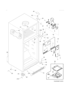 Cabinet Diagram and Parts List for 25360112410  Kenmore Refrigerator