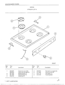 Range Page 10 Diagram and Parts List for 2819A  Frigidaire Range