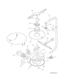 Motor & Pump Diagram and Parts List for FFBD2406NB4A  Frigidaire Dishwasher