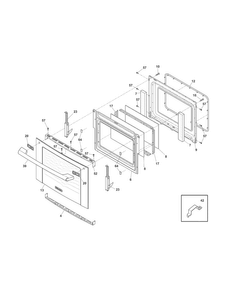 Door Diagram and Parts List for EI30DS5CJS4  Electrolux Range