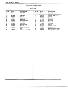 Room Air Conditioner Page 2 Diagram and Parts List for 5187B  Frigidaire Air Conditioner
