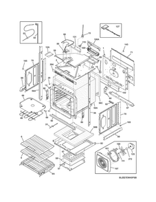 Lower Oven Diagram and Parts List for EI27EW45PSB  Electrolux Wall Oven