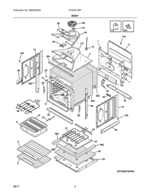 03 - Body Diagram and Parts List for FFEW2725PBE  Frigidaire Range