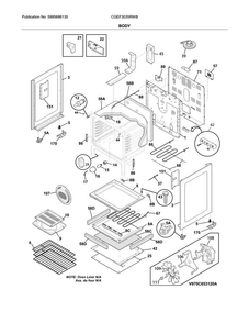 Body Diagram and Parts List for CGEF3035RWB  Frigidaire Range