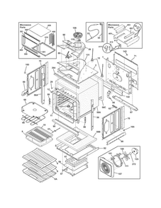 Lower Oven Diagram and Parts List for FGMC2765PFB  Frigidaire Microwave Oven Combo