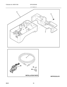 Ice Maker Diagram and Parts List for ERFG2393AS9  Frigidaire Refrigerator