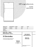 COVER Diagram and Parts List for FRT21P6CQ1  Frigidaire Refrigerator