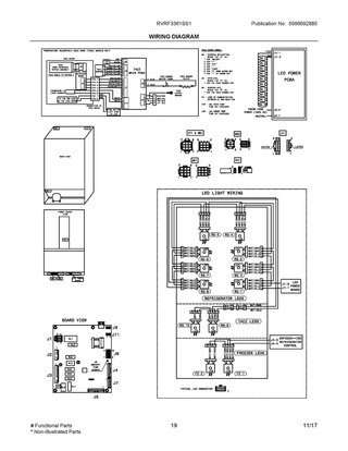 Wiring Diagram Diagram and Parts List for RVRF3361SS1  Frigidaire Refrigerator