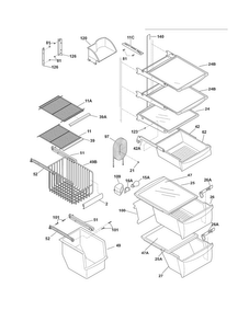 Shelves Diagram and Parts List for FRS6LF7JS8  Frigidaire Refrigerator