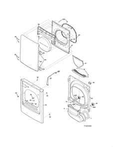 Front Panel/lint Filter Diagram and Parts List for FARG1011MW0  Frigidaire Dryer