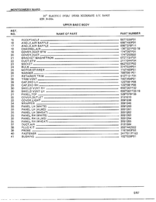 Upper Basic Body Page 2 Diagram and Parts List for 8488A  Frigidaire Range