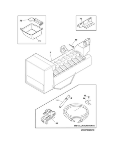 Ice Maker Diagram and Parts List for FPHG2399PF2A  Frigidaire Refrigerator