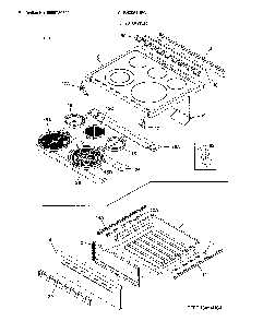 Top/drawer Diagram and Parts List for CLEH3054UFC  Frigidaire Range