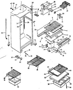 Cabinet Diagram and Parts List for 2538679210  Kenmore Refrigerator