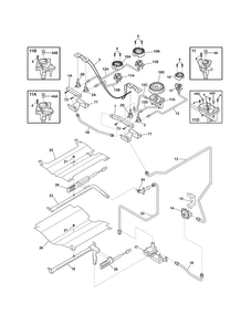 Burner Diagram and Parts List for EW30GS6CGSC  Electrolux Range
