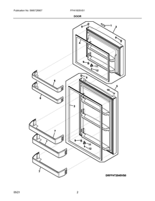 Door Diagram and Parts List for FFHI1835VS1  Frigidaire Refrigerator