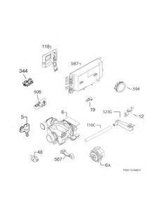 Electrical Parts Diagram and Parts List for EW24ID80QS2A  Electrolux Dishwasher