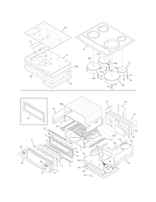 Top/drawer Diagram and Parts List for EW30IS6CJSC  Electrolux Range