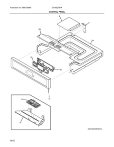 Control Panel Diagram and Parts List for GCWS2767ADD  Frigidaire Wall Oven