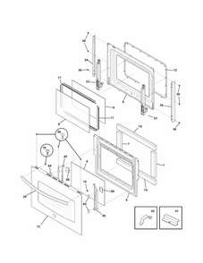 Door Diagram and Parts List for 79048832901  Kenmore Wall Oven