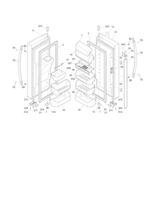 Fresh Food Door Diagram and Parts List for FGHB2866PF2  Frigidaire Refrigerator
