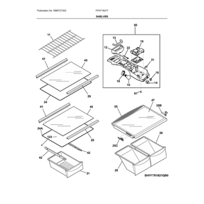 Shelves Diagram and Parts List for FFHT1821TS2  Frigidaire Refrigerator