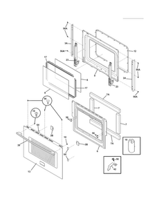 Door Diagram and Parts List for CPES3085KF5  Frigidaire Range