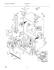 Cabinet Diagram and Parts List for FFHN2750TS9  Frigidaire Refrigerator