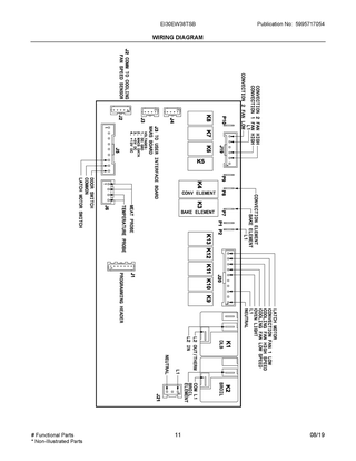 Wiring Diagram Diagram and Parts List for EI30EW38TSB  Frigidaire Wall Oven