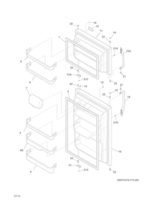 Doors Diagram and Parts List for FFHT2117LW9  Frigidaire Refrigerator