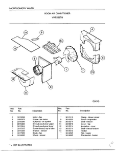 Room Air Conditioner Page 3 Diagram and Parts List for 5367G  Frigidaire Air Conditioner