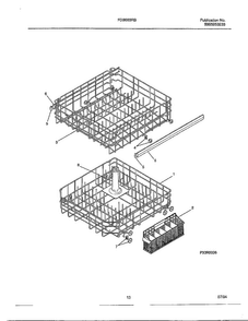Dishwasher Page 12 Diagram and Parts List for 766  Frigidaire Dishwasher