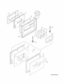 Door Diagram and Parts List for 79045122510  Kenmore Wall Oven