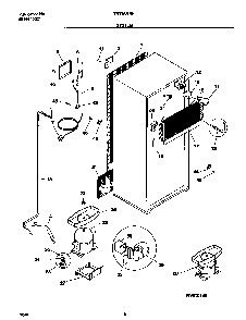 System Diagram and Parts List for TRT16NRHW4  Tappan Refrigerator