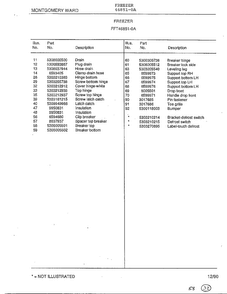 Freezer Page 4 Diagram and Parts List for 46851-0A  Frigidaire Freezer