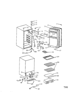 Refrigerator Diagram and Parts List for 56491431100  Kenmore Refrigerator