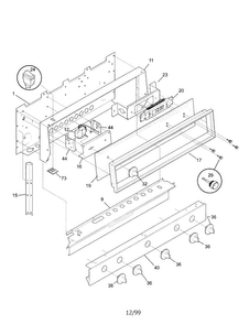 Backguard Diagram and Parts List for TGF605WFW4  Tappan Range