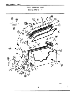 Chest Freezer 23 Cubic Feet Diagram and Parts List for 89161-0C  Frigidaire Freezer