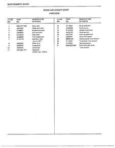 Room Air Conditioner Page 4 Diagram and Parts List for 5167B  Frigidaire Air Conditioner