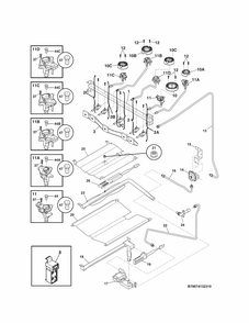 Burner Diagram and Parts List for 79074139310  Kenmore Range