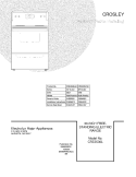 COVER Diagram and Parts List for CRE3530LBA  Crosley Range