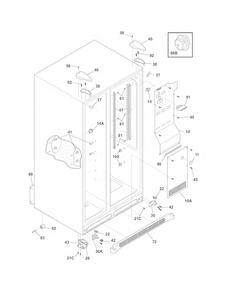 Cabinet Diagram and Parts List for FFHS2611LWC  Frigidaire Refrigerator