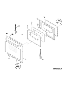 Door Diagram and Parts List for CFEF3012PWC  Frigidaire Range